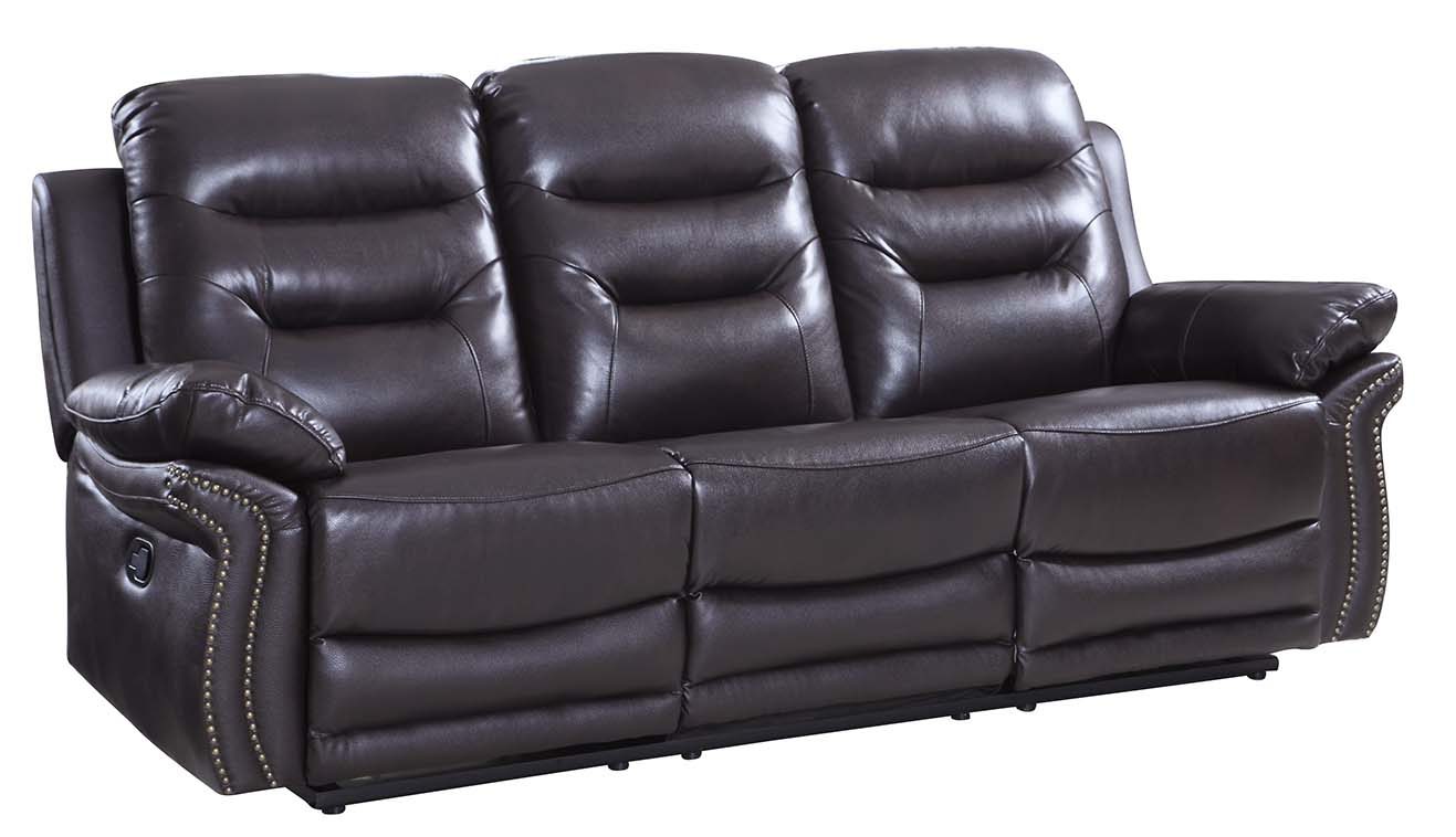 44" Comfortable Brown Leather Sofa By Homeroots