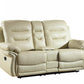 44" Comfortable Beige Leather Console Loveseat By Homeroots