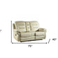 44" Comfortable Beige Leather Console Loveseat By Homeroots