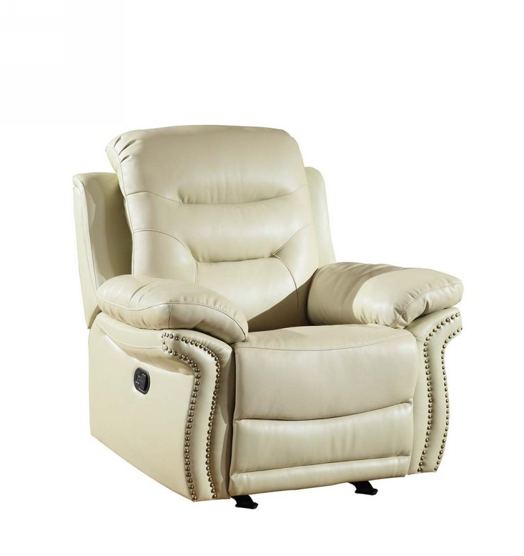 44" Beige Comfortable Leather Recliner Chair By Homeroots | Recliners | Modishstore