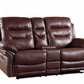 44" Comfortable Burgundy Leather Console Loveseat By Homeroots