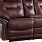44" Comfortable Burgundy Leather Console Loveseat By Homeroots | Loveseats | Modishstore - 2