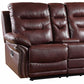 44" Comfortable Burgundy Leather Console Loveseat By Homeroots | Loveseats | Modishstore - 3