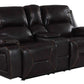 40" Classy Brown Leather Loveseat By Homeroots