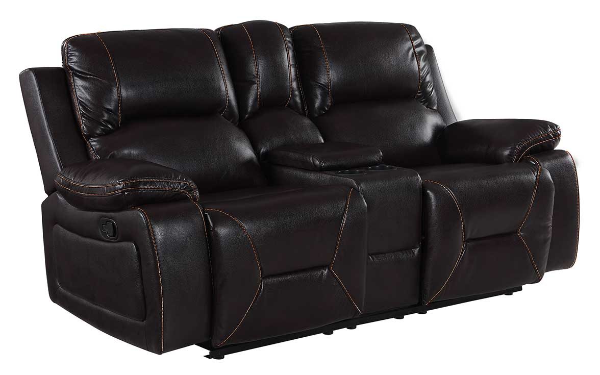 40" Classy Brown Leather Loveseat By Homeroots | Loveseats | Modishstore