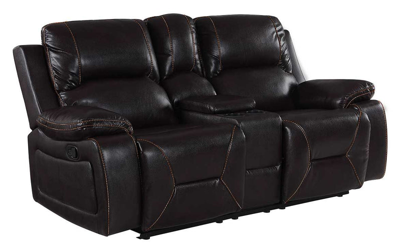 40" Classy Brown Leather Loveseat By Homeroots | Loveseats | Modishstore