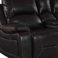 40" Classy Brown Leather Loveseat By Homeroots | Loveseats | Modishstore - 2