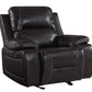40" Brown Classy Leather Reclining Chair By Homeroots | Recliners | Modishstore