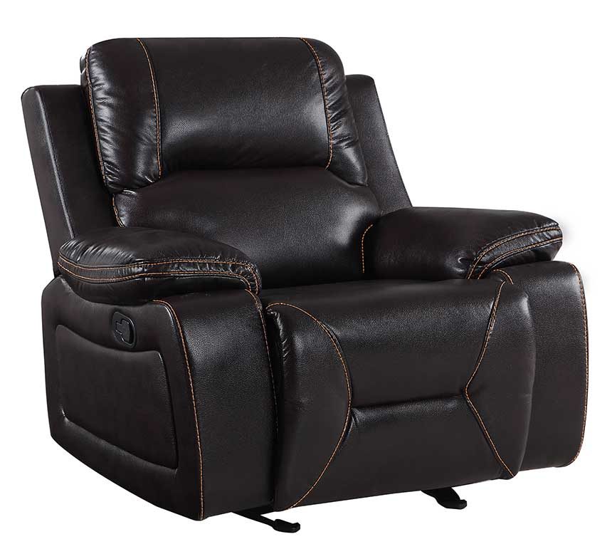 40" Brown Classy Leather Reclining Chair By Homeroots | Recliners | Modishstore