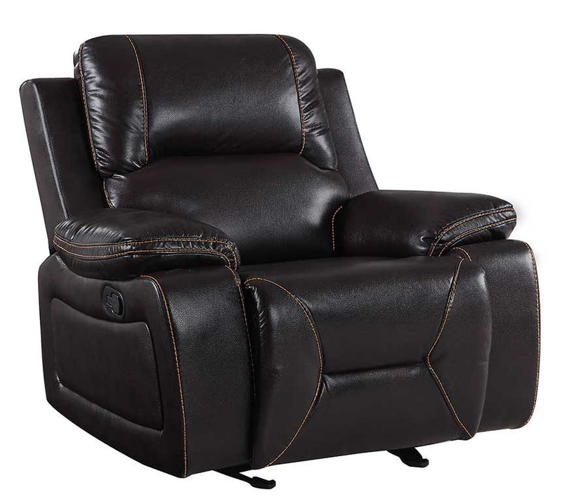 40" Brown Classy Leather Reclining Chair By Homeroots | Recliners | Modishstore