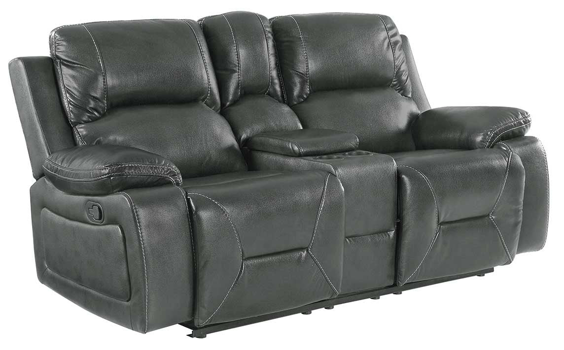 40" Classy Grey Leather Loveseat By Homeroots | Loveseats | Modishstore