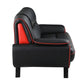 115" Sleek Black Leather Sofa Set By Homeroots