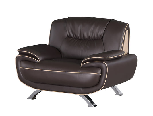 110" Sleek Brown Sofa Set By Homeroots