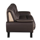 47" Brown and Silver Leather Match Arm Chair By Homeroots | Armchairs | Modishstore - 5