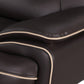 47" Brown and Silver Leather Match Arm Chair By Homeroots