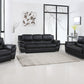 112" Chic Black Leather Sofa Set By Homeroots | Sofa Set | Modishstore - 2