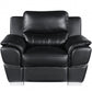 112" Chic Black Leather Sofa Set By Homeroots | Sofa Set | Modishstore - 3