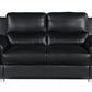 112" Chic Black Leather Sofa Set By Homeroots | Sofa Set | Modishstore - 4