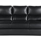 112" Chic Black Leather Sofa Set By Homeroots | Sofa Set | Modishstore - 5