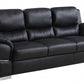 37" Chic Black Leather Sofa By Homeroots | Sofas | Modishstore - 2