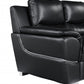37" Chic Black Leather Sofa By Homeroots | Sofas | Modishstore - 5