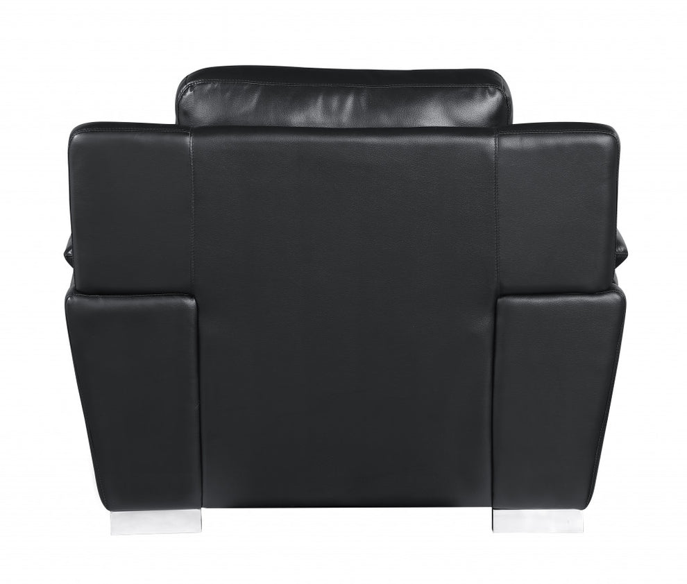 37" Black Chic Leather Recliner Chair By Homeroots | Recliners | Modishstore - 3