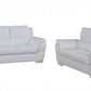 Chic White Leather Sofa Set By Homeroots | Sofa Set | Modishstore