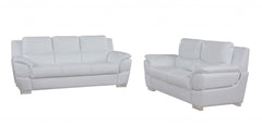 Chic White Leather Sofa Set By Homeroots