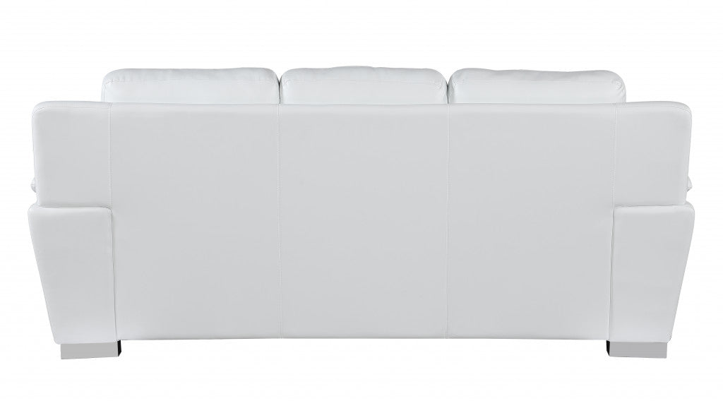 37" Chic White Leather Sofa By Homeroots | Sofas | Modishstore - 3
