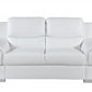 37" Chic White Leather Loveseat By Homeroots | Loveseats | Modishstore
