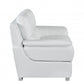 37" Chic White Leather Loveseat By Homeroots | Loveseats | Modishstore - 4