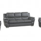 111" Chic Grey Leather Sofa Set By Homeroots | Sofa Set | Modishstore