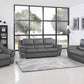 111" Chic Grey Leather Sofa Set By Homeroots | Sofa Set | Modishstore - 2