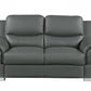 111" Chic Grey Leather Sofa Set By Homeroots | Sofa Set | Modishstore - 4