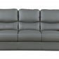 111" Chic Grey Leather Sofa Set By Homeroots | Sofa Set | Modishstore - 5