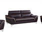 110" Charming Brown Leather Sofa Set By Homeroots | Sofa Set | Modishstore
