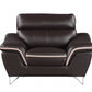 110" Charming Brown Leather Sofa Set By Homeroots | Sofa Set | Modishstore - 3