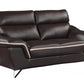 36" Contemporary Brown Leather Loveseat By Homeroots | Loveseats | Modishstore - 2
