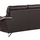 36" Contemporary Brown Leather Loveseat By Homeroots | Loveseats | Modishstore - 4