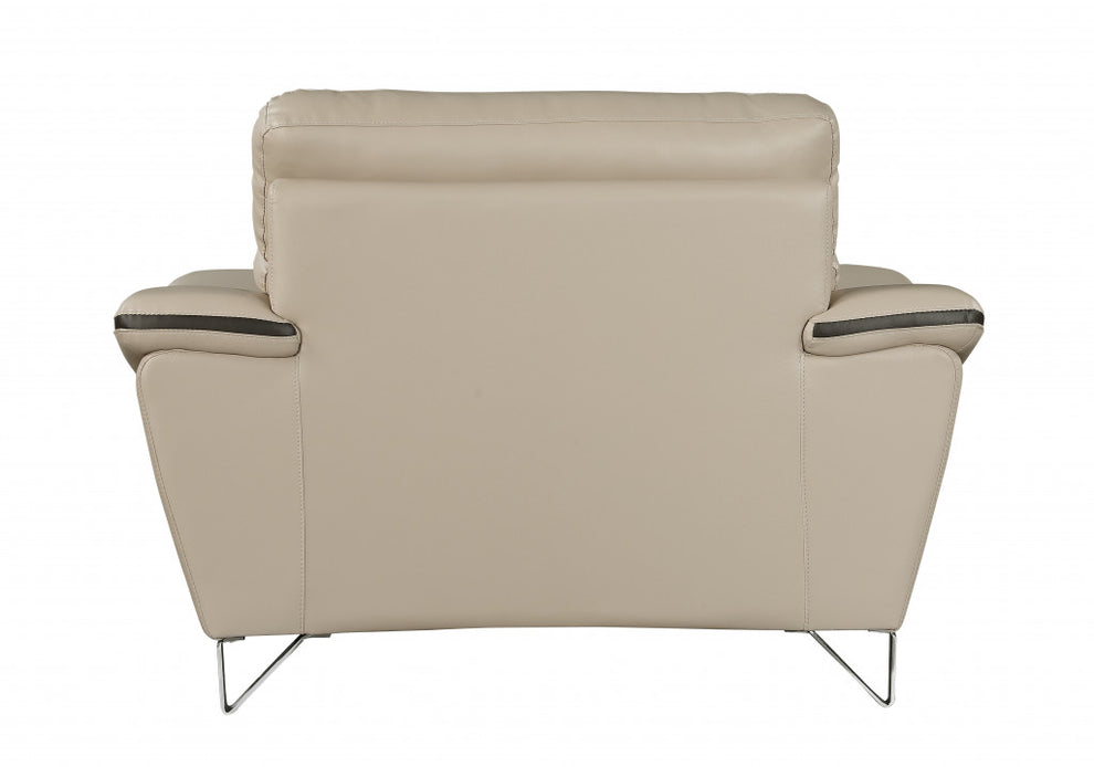 108" Charming Beige Leather Sofa Set By Homeroots | Sofa Set | Modishstore - 3