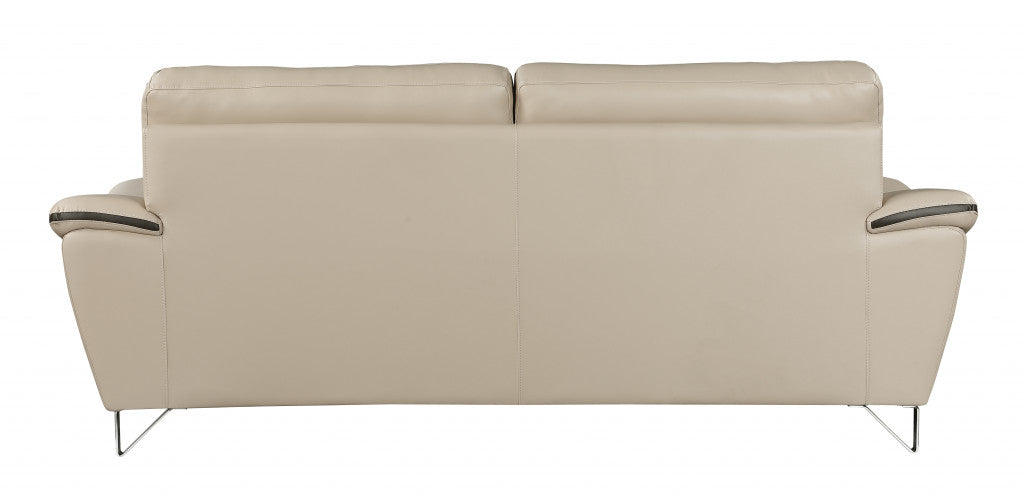 36" Charming Beige Leather Sofa By Homeroots | Sofas | Modishstore - 3