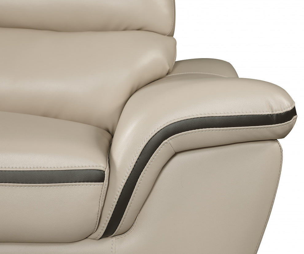 36" Charming Beige Leather Sofa By Homeroots | Sofas | Modishstore - 6