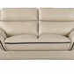 36" Contemporary Beige Leather Loveseat By Homeroots | Loveseats | Modishstore