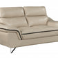 36" Contemporary Beige Leather Loveseat By Homeroots | Loveseats | Modishstore - 2