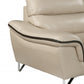 36" Contemporary Beige Leather Loveseat By Homeroots | Loveseats | Modishstore - 4