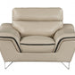 36" Beige Contemporary Leather Loveseat By Homeroots | Loveseats | Modishstore