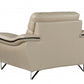 36" Beige Contemporary Leather Loveseat By Homeroots | Loveseats | Modishstore - 4