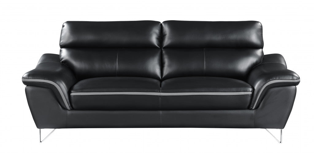 36" Charming Black Leather Sofa By Homeroots | Sofas | Modishstore