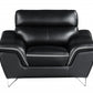 36" Contemporary Black Leather Chair By Homeroots | Lounge Chairs | Modishstore