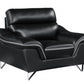 36" Contemporary Black Leather Chair By Homeroots | Lounge Chairs | Modishstore - 2